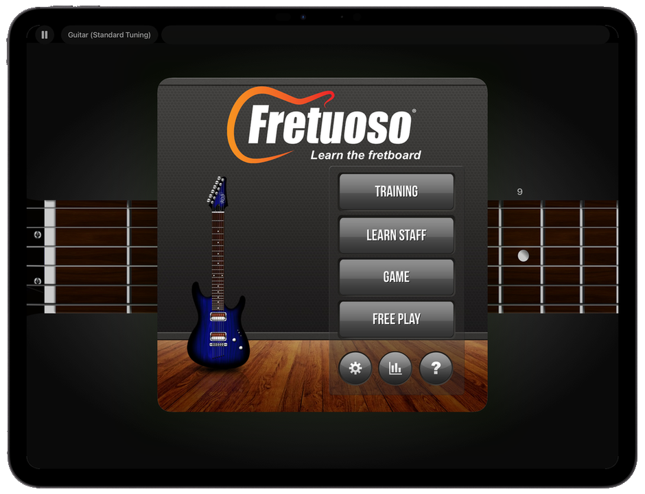 Fretuoso app on iPad 