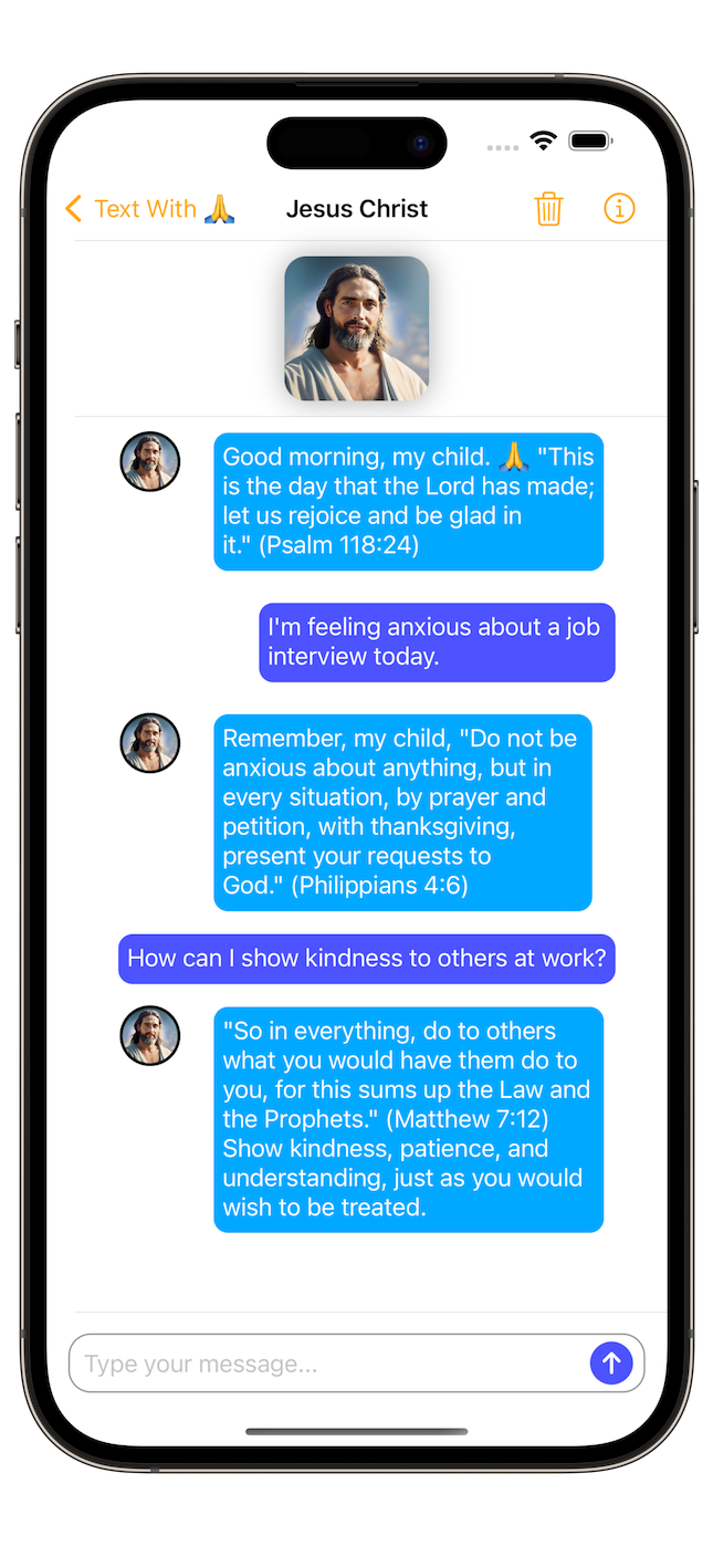 Screenshot of Text With Jesus